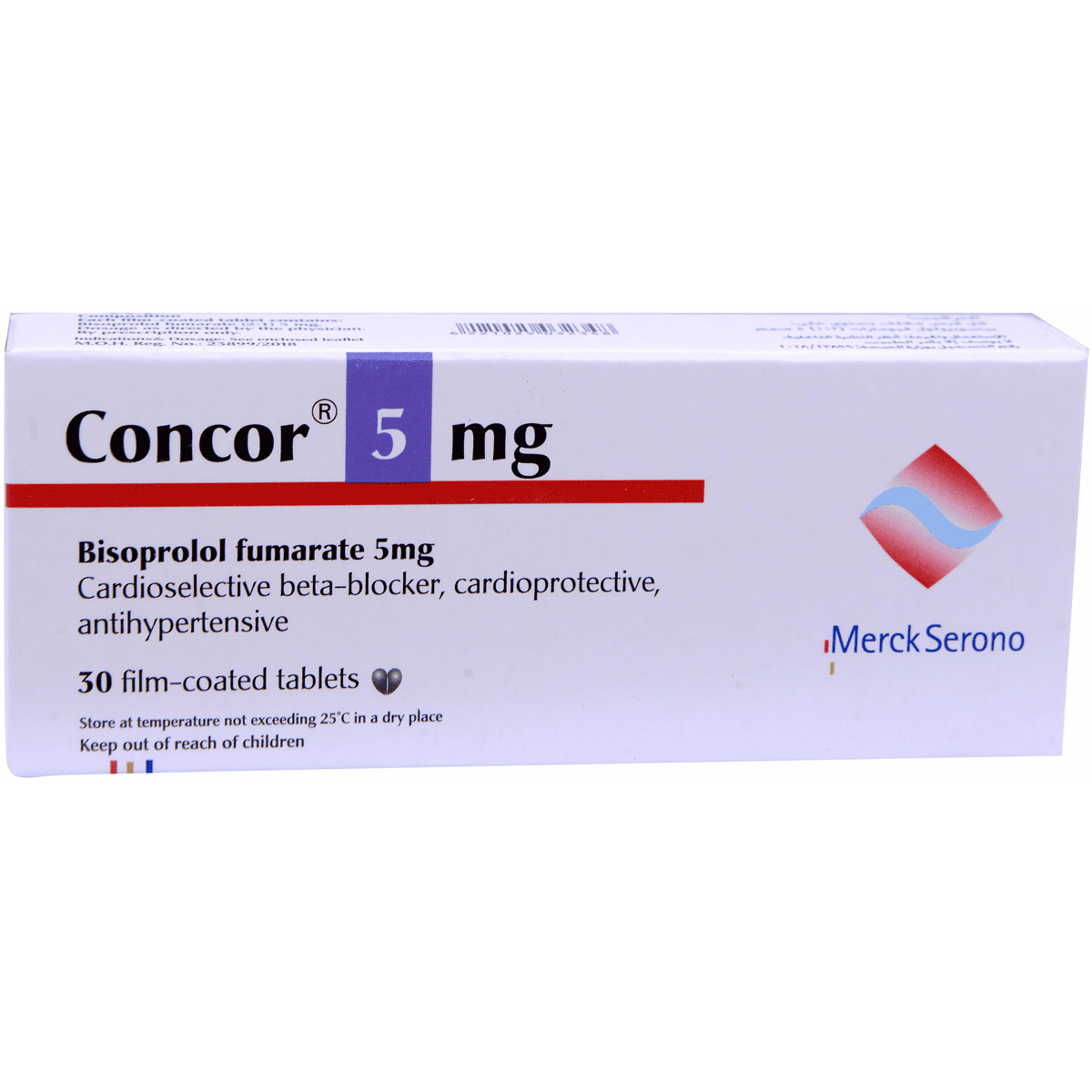 Concor 5mg 30 Scored Film Coated Tablets image number 0