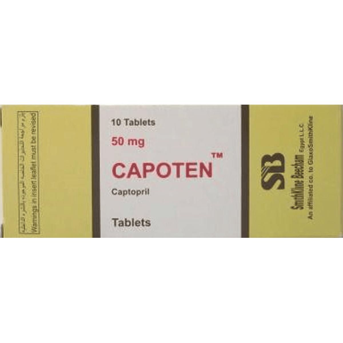 Capoten 50mg 10 Tablets image number 0