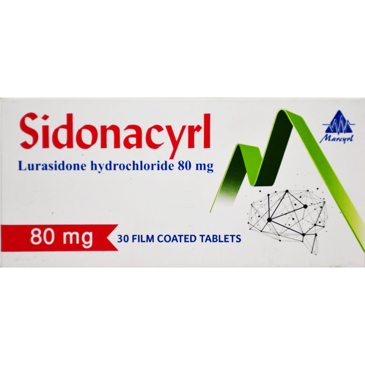 Sidonacyrl 80mg 30 Film Coated Tablets image number 0