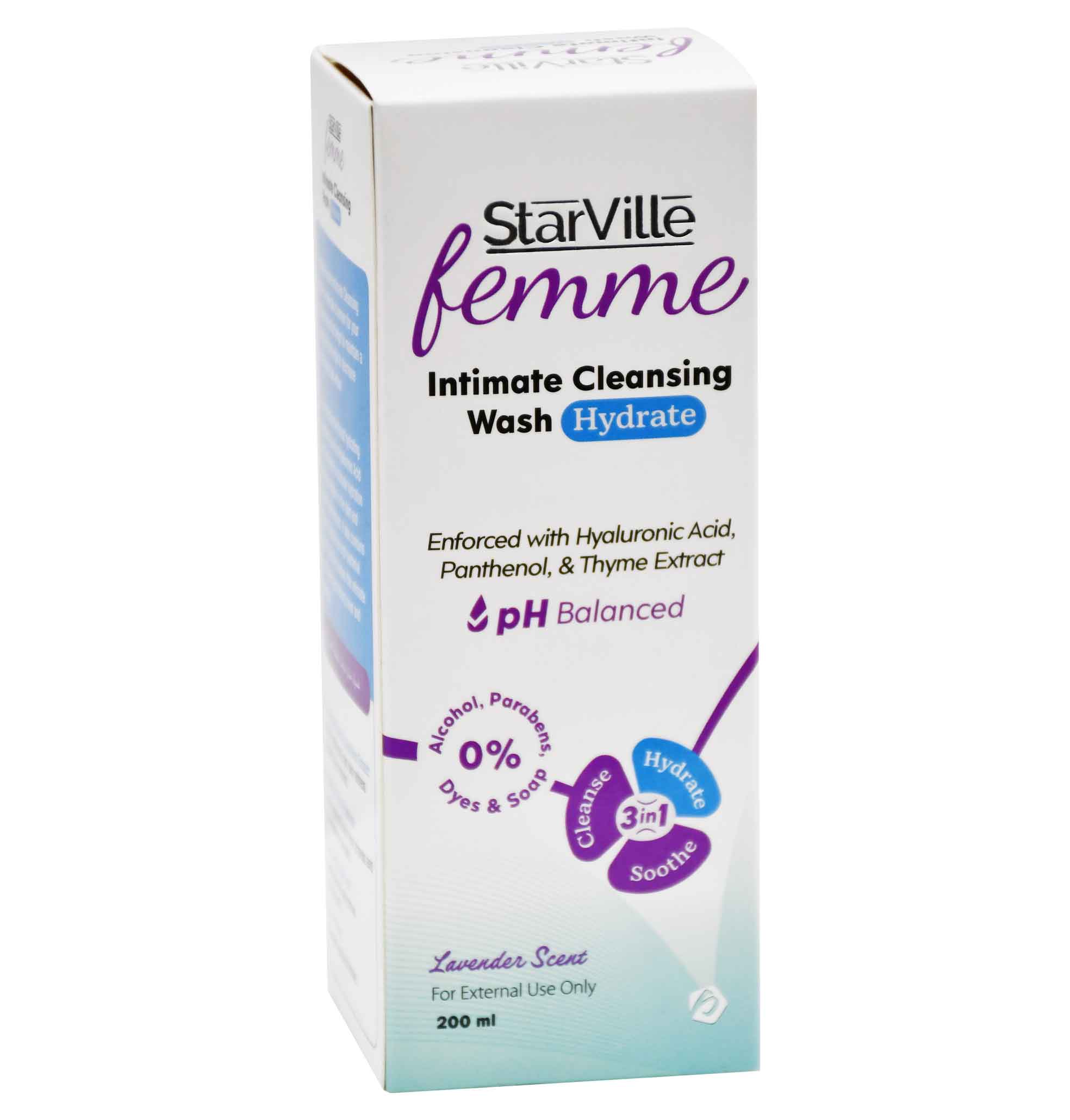 Starville Femme Intimate Cleansing Wash Hydrate 200ml image number 0