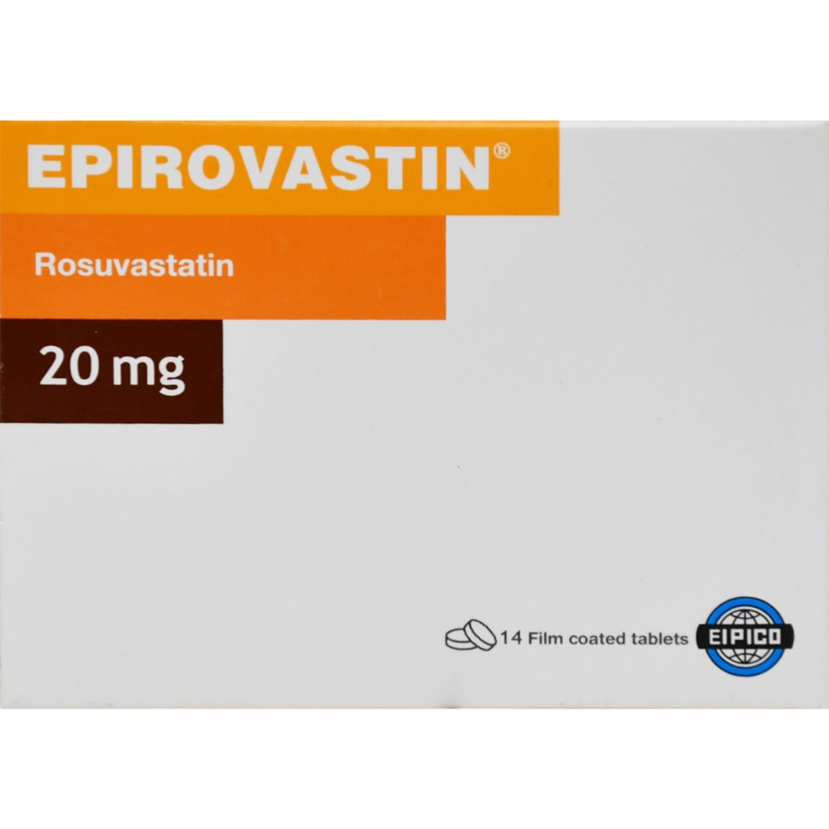 Epirovastin 20mg 14 Film Coated Tablets image number 0