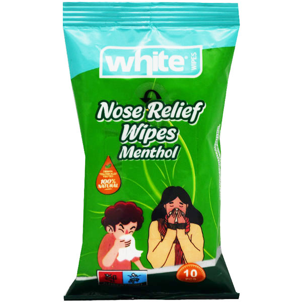 White Nose Relief Wipes Menthol 10 Pieces image number 0