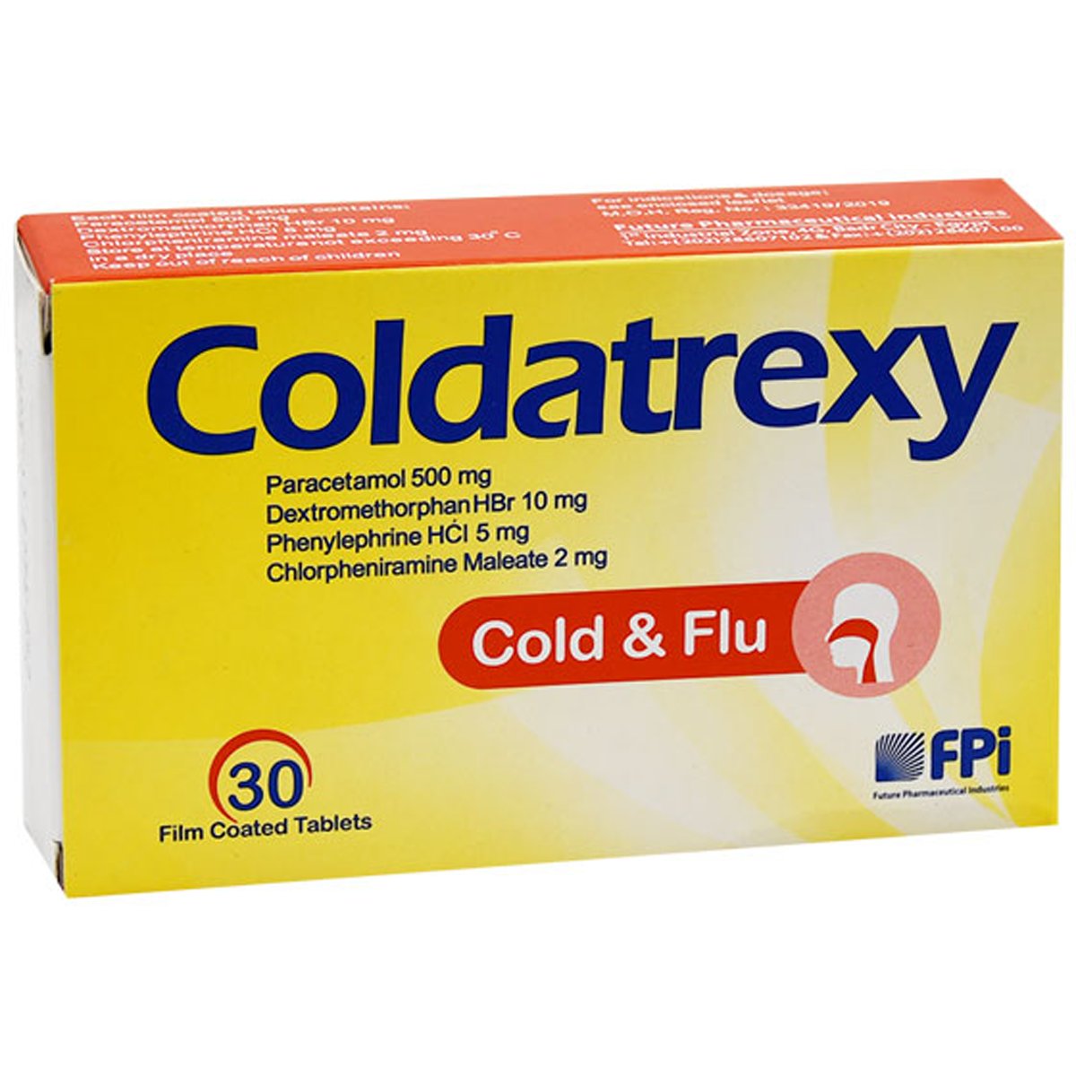 Coldatrexy Cold & Flu 30 Film Coated Tablets image number 0