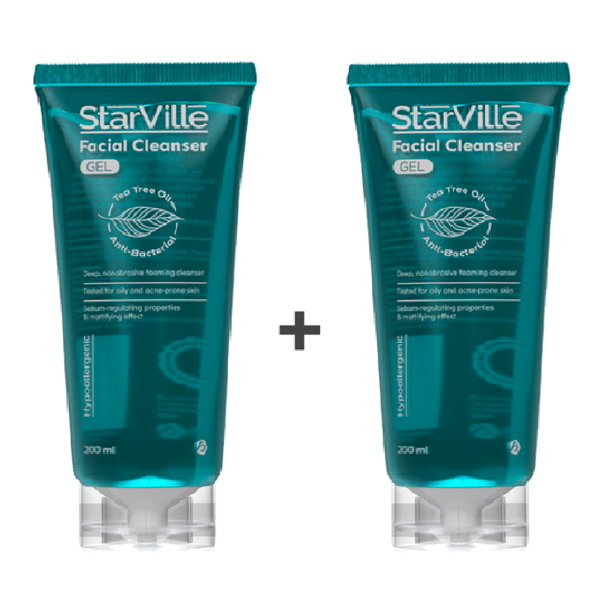 StarVille Facial Cleansing Gel 2x200ml 1+50% Discount (Offer Pack) image number 0
