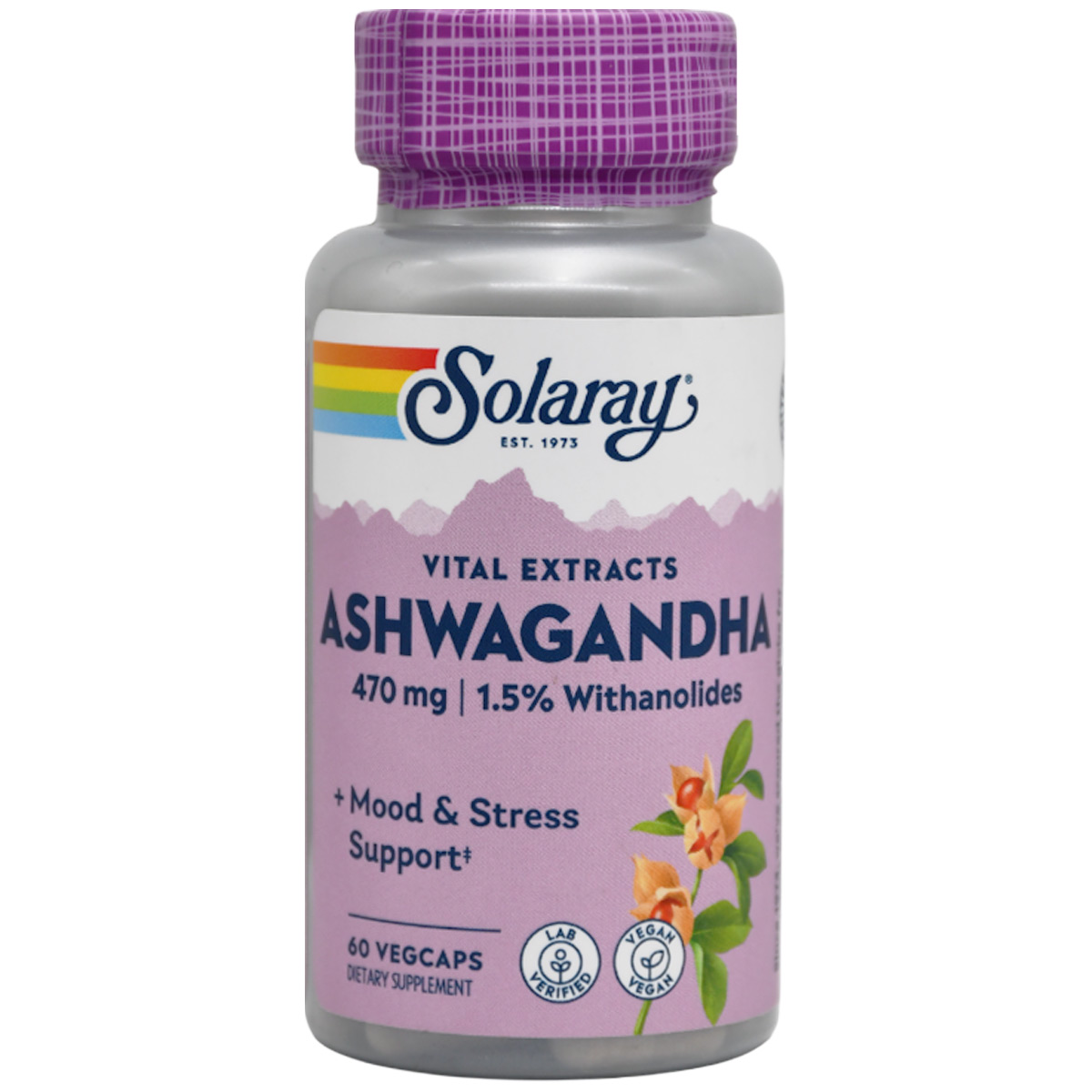 Solaray Ashwagandha 60 Vegcaps image number 0