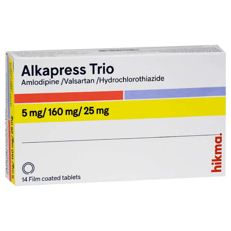 Alkapress Trio 5mg/160mg/25mg 14 Film Coated Tablet image number 0