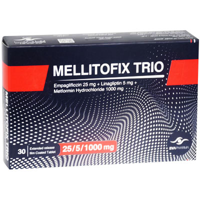 Mellitofix Trio 25/5/1000mg 30 Tablets image number 0