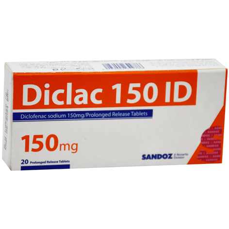 Diclac 150mg ID 20 Prolonged Release Tablet image number 0