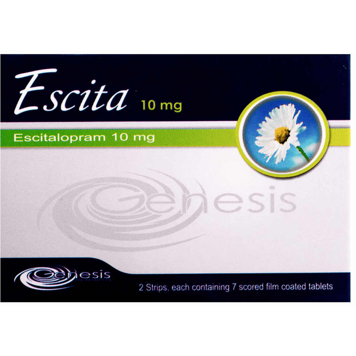 Escita 10mg 14 Scored Film Coated Tablets image number 0