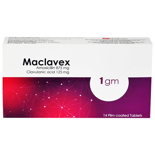 Maclavex 1Gm 14 Film Coated Tablets image number 0