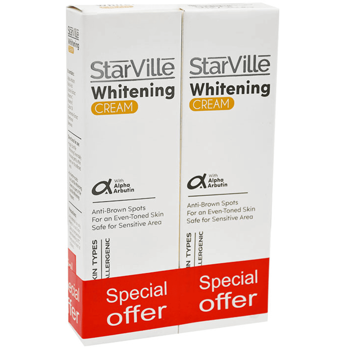 StarVille Whitening Cream 2X60gm 1+50% Discount (Offer Pack) image number 0