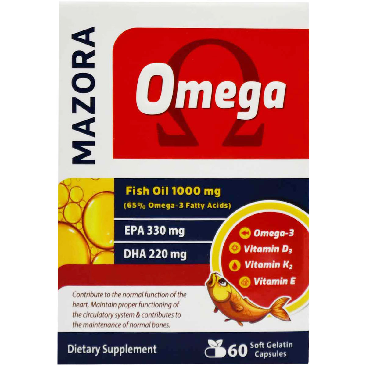 Mazora Omega 60 Soft Gelatin Capsules image number 0