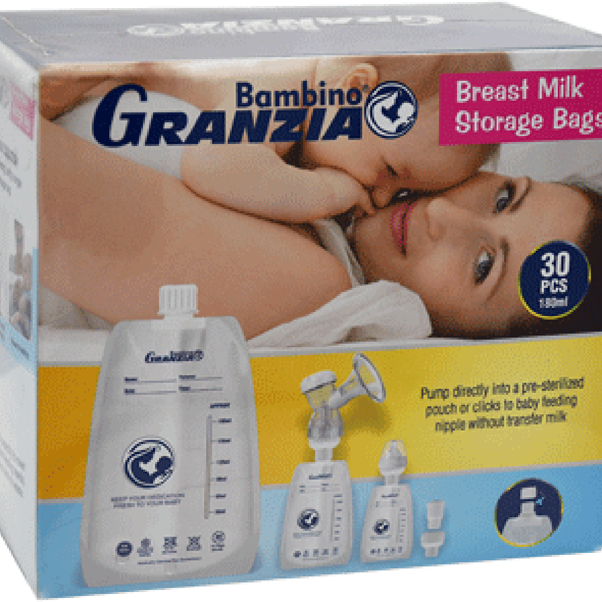 Granzia Bambino Breast Milk StorageBags 180ml 30 Pieces/Gbmb30 image number 0