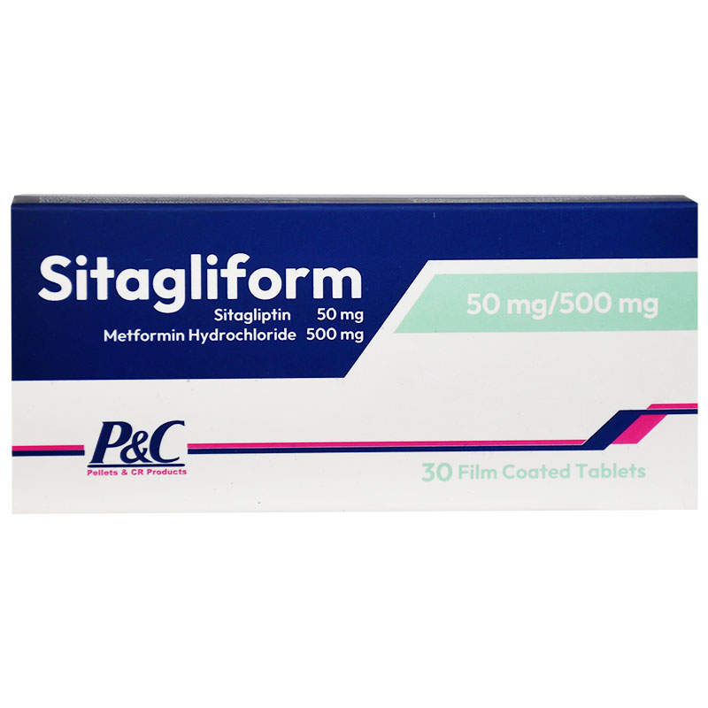 Sitagliform 50/500mg 30 Film Coated Tablets image number 0