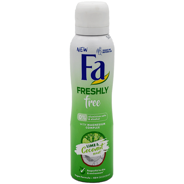 Fa Freshly Free Lime&Coconut 48 Hours For Women Deodorant Spray 150ml image number 0