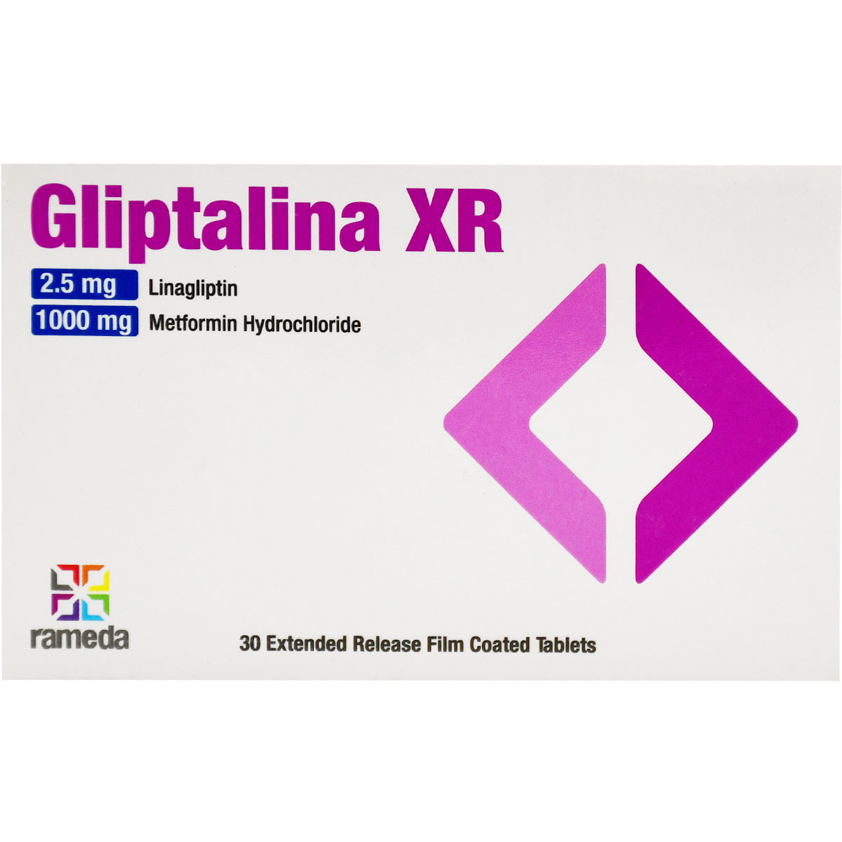 Gliptalina XR 2.5mg/1000mg 30 Film Coated Tablets image number 0