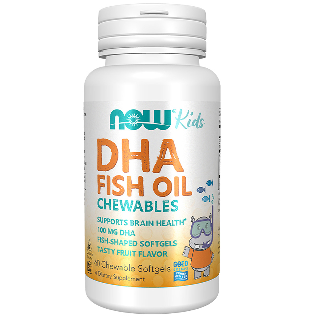 Now DHA Fish Oil Tasty Fruit Flavor 60 Chewable Softgels image number 0