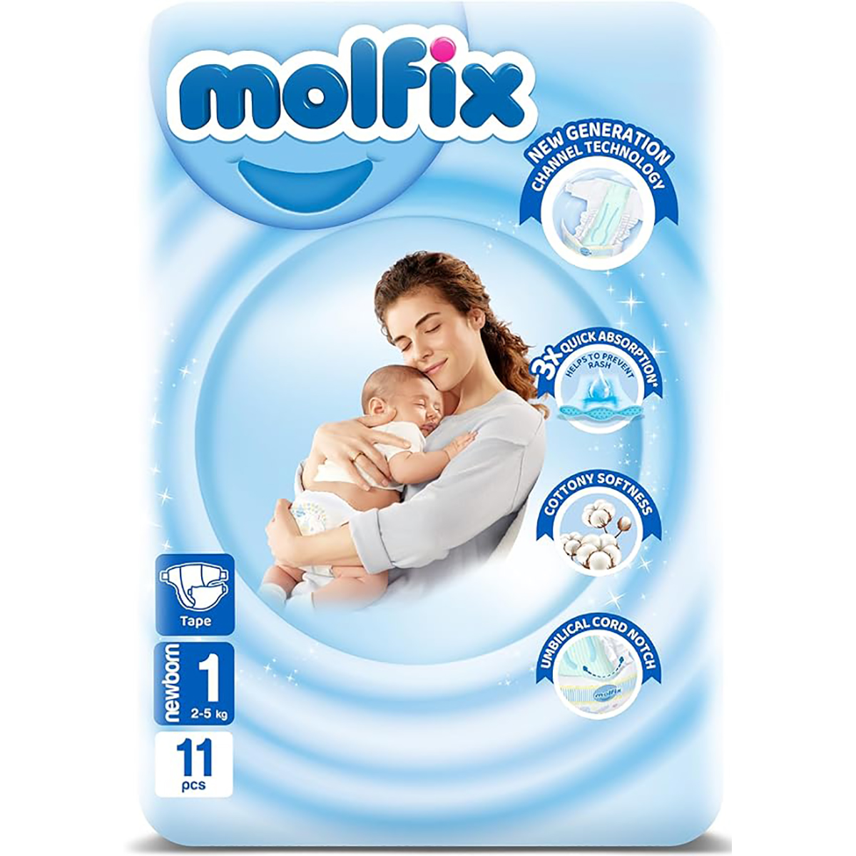 Molfix (1) Newborn (2-5kg) Diaper 11pcs image number 0