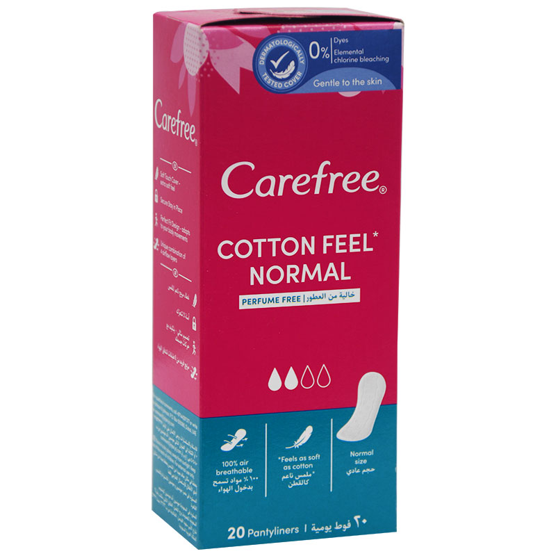 Carefree Cotton Feel Normal Perfume Free Pads 20 Pieces image number 0