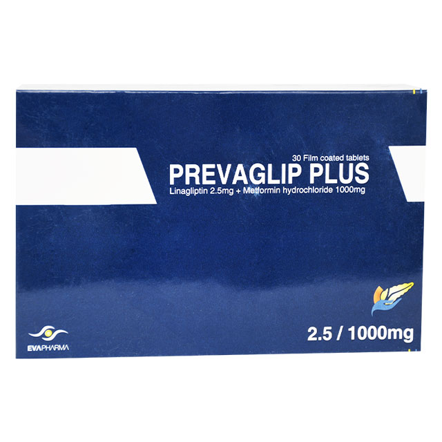 Prevaglip Plus 2.5/1000mg 30 Film Coated Tablet image number 0