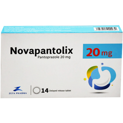 Novapantolix 20mg 14 Delayed Release Tablets image number 0