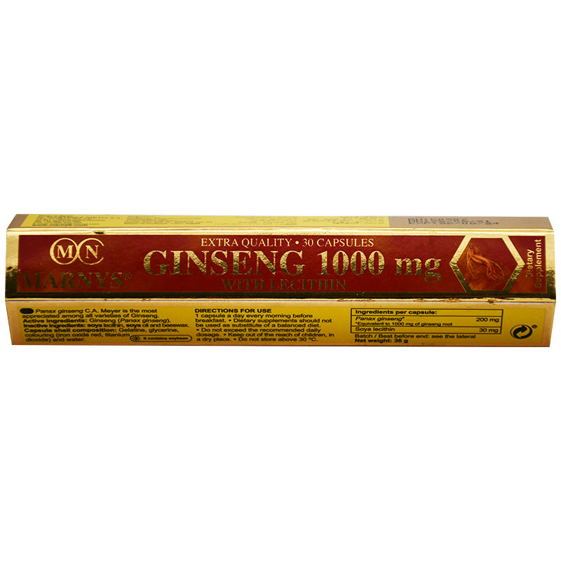 Marnys Ginseng With Lecithin 1000mg 30 Capsule image number 0