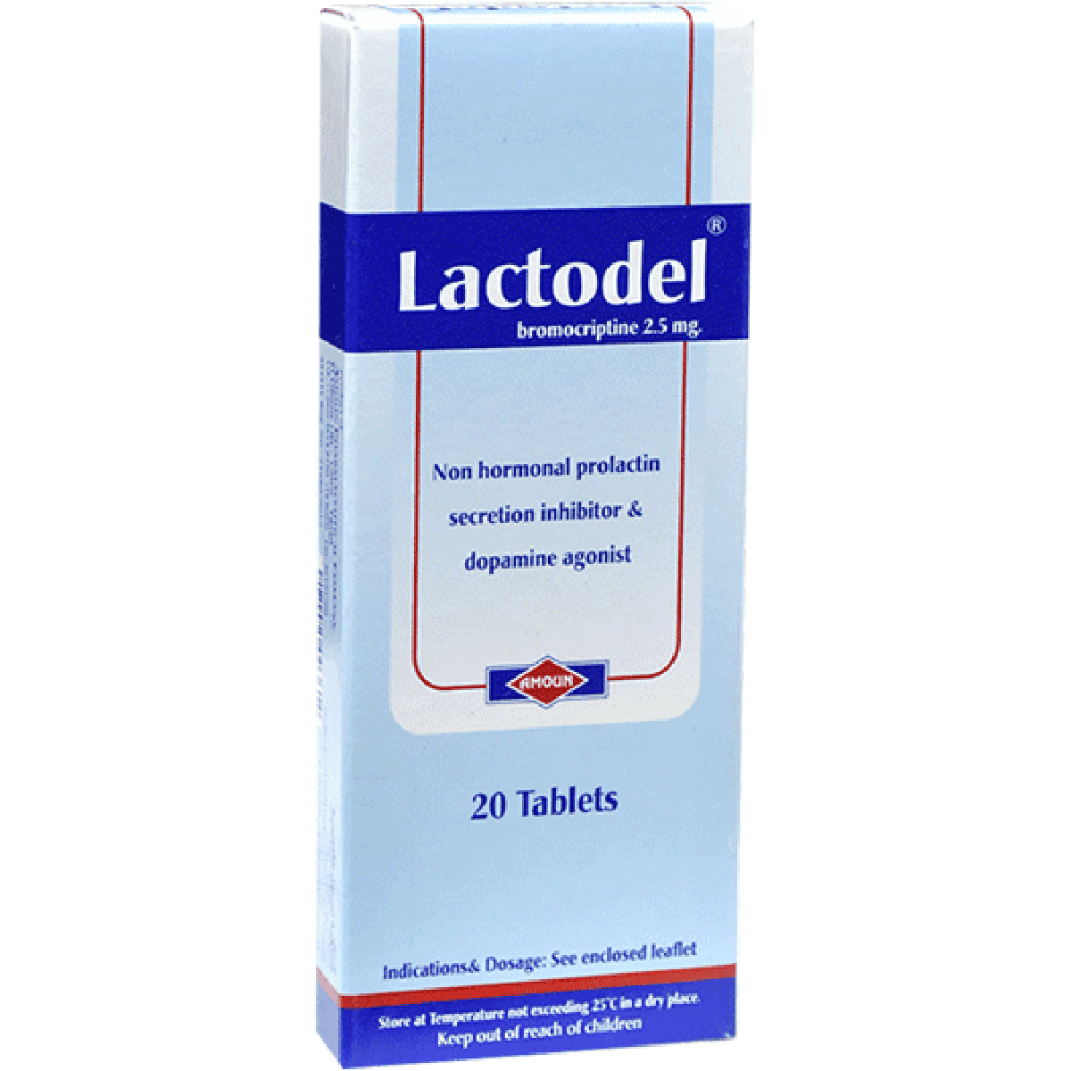 Lactodel 2.5mg 20 Tablets image number 0