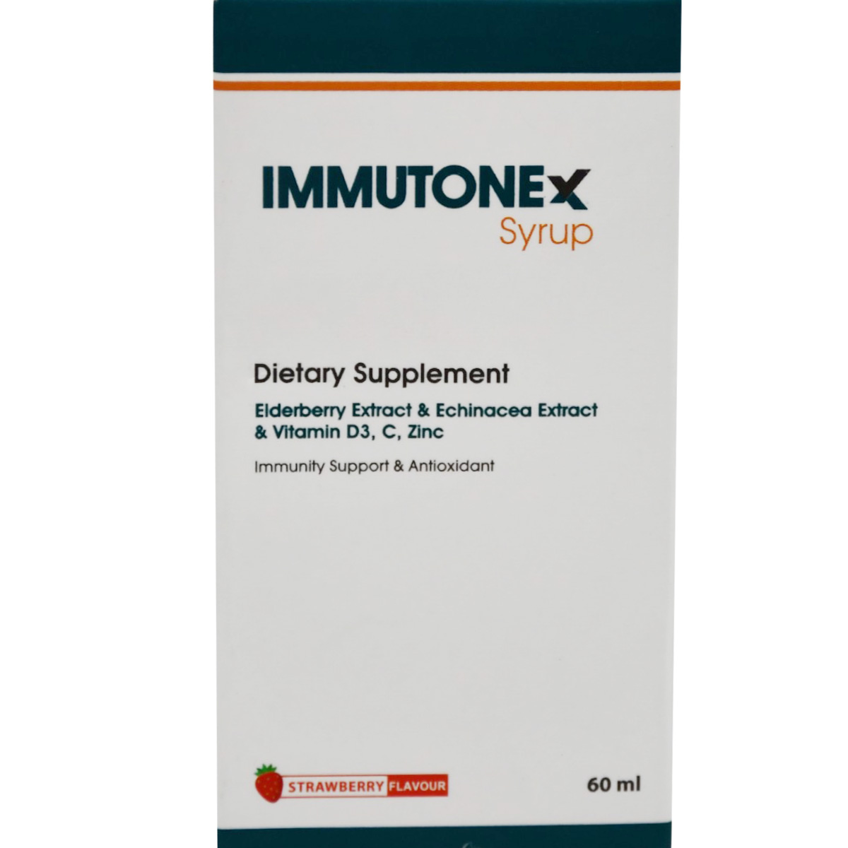 Immutonex Strawberry Flavor Syrup 60ml image number 0