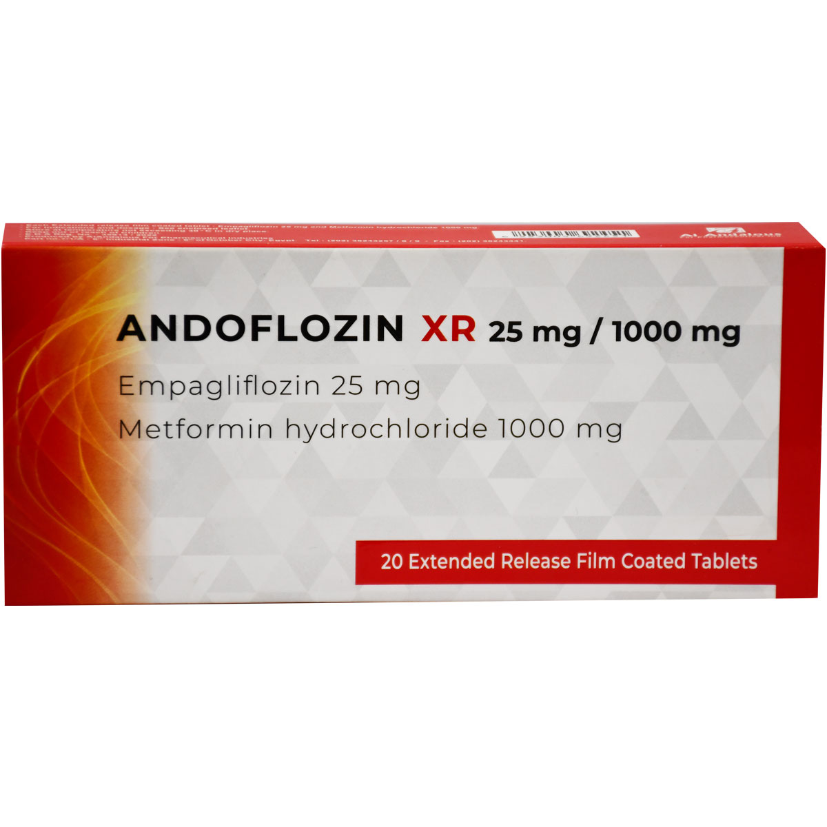 Andoflozin XR 25mg/1000mg 20 Tablets image number 0
