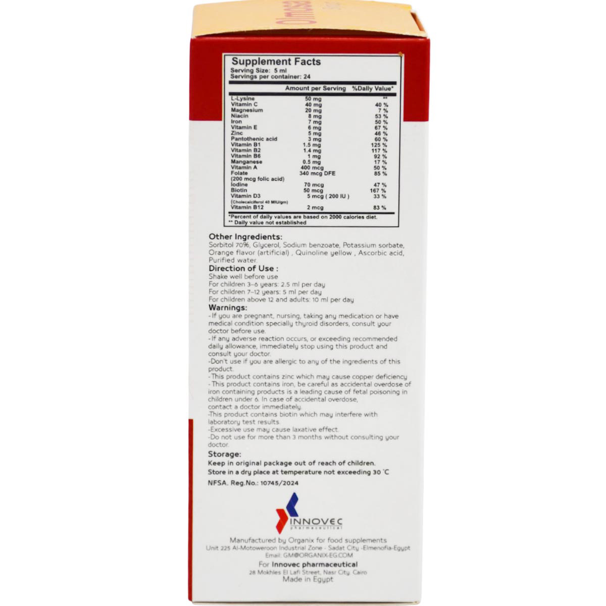 Olmosa Orange Flavor Syrup 120ml image number 1