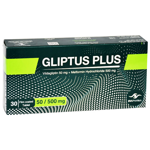 Gliptus Plus 50/500mg 30 Film Coated Tablets image number 0