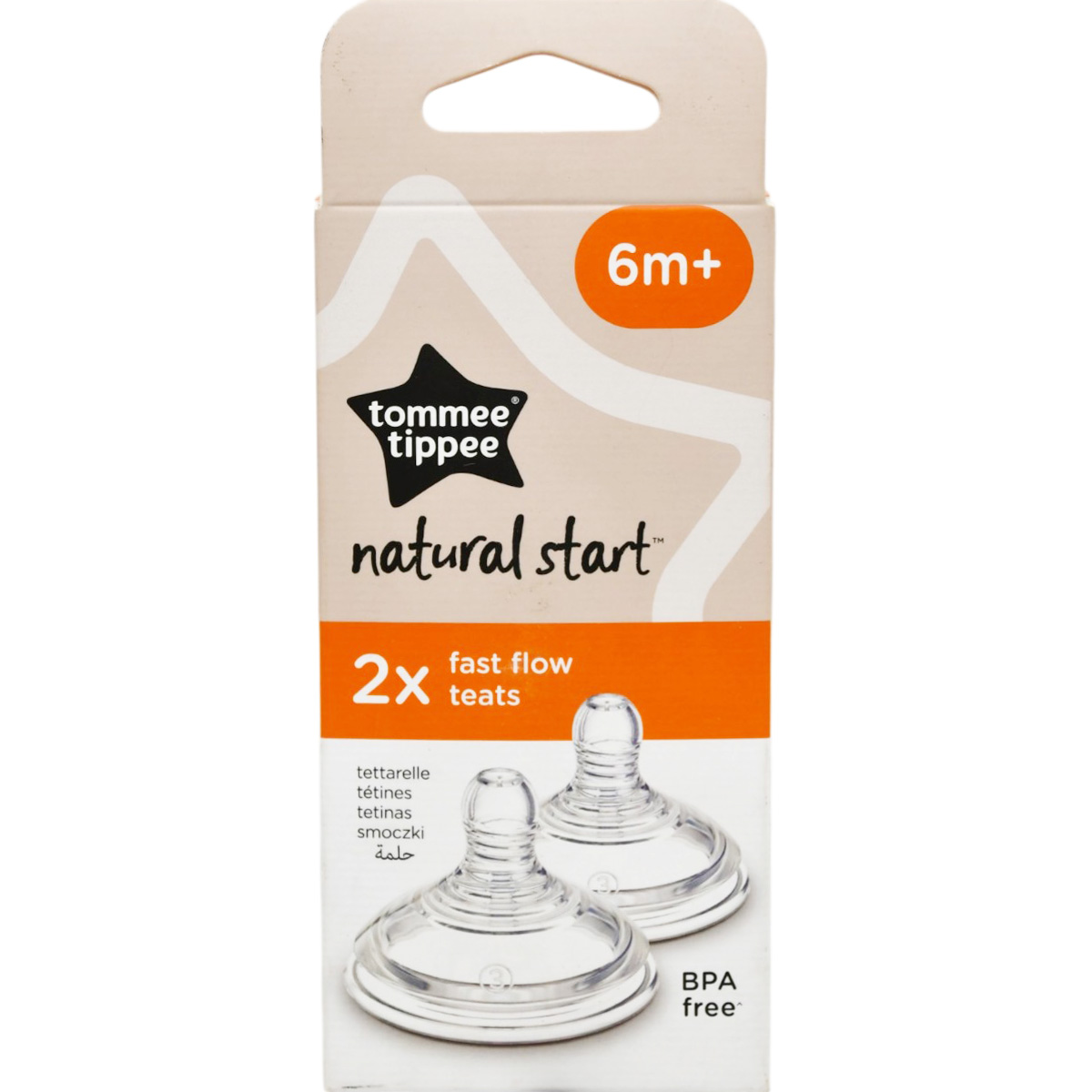 Tommee Tippee Natural Start Fast Flow Teat (6 Month+) 2 Pieces image number 0