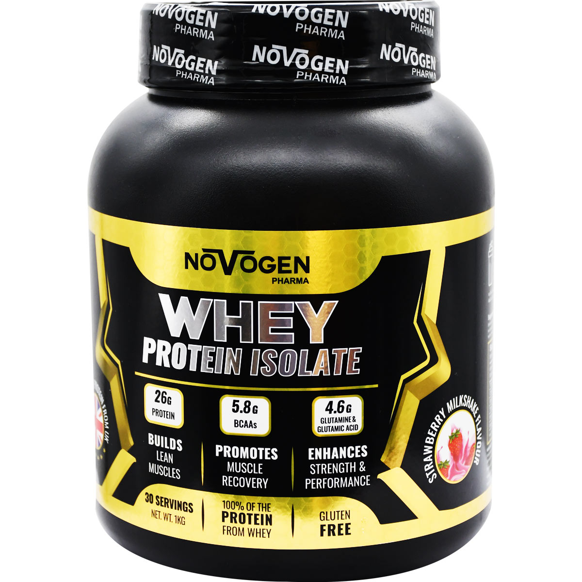 Novogen Whey Protein Isolate Strawberry Milk Flavor 1 Kg image number 0