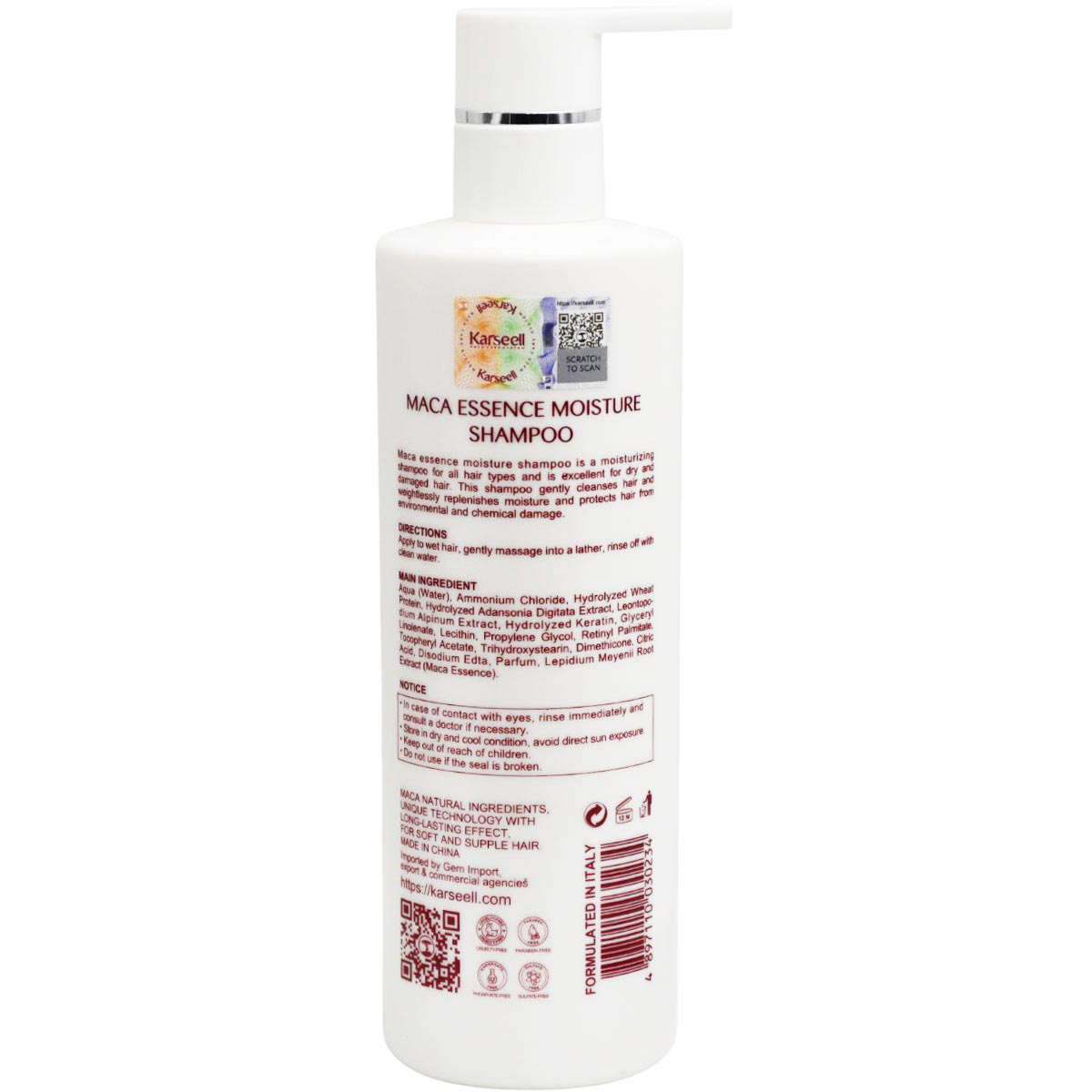 Karseell Moisturizing Shampoo for Dry Hair 500ml image number 1