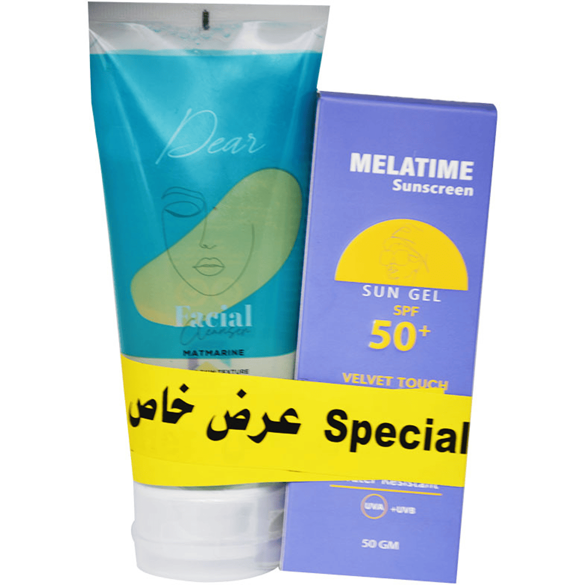 Melatime Sun (50+) Gel 50gm + Dear Cleanser 200ml (Offer Pack) image number 0