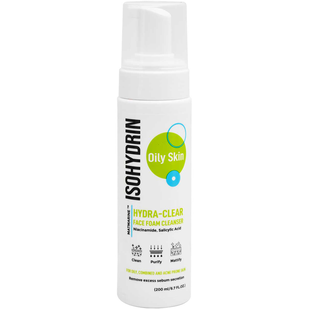Isohydrin Hydra Clear Face Foam Cleanser For Oily Skin 200 ml image number 0
