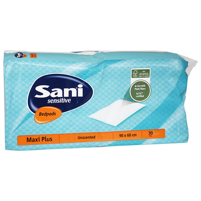 Sani Sensitive Unscented Bed Pads Maxi 90X60cm 30 Pieces image number 0