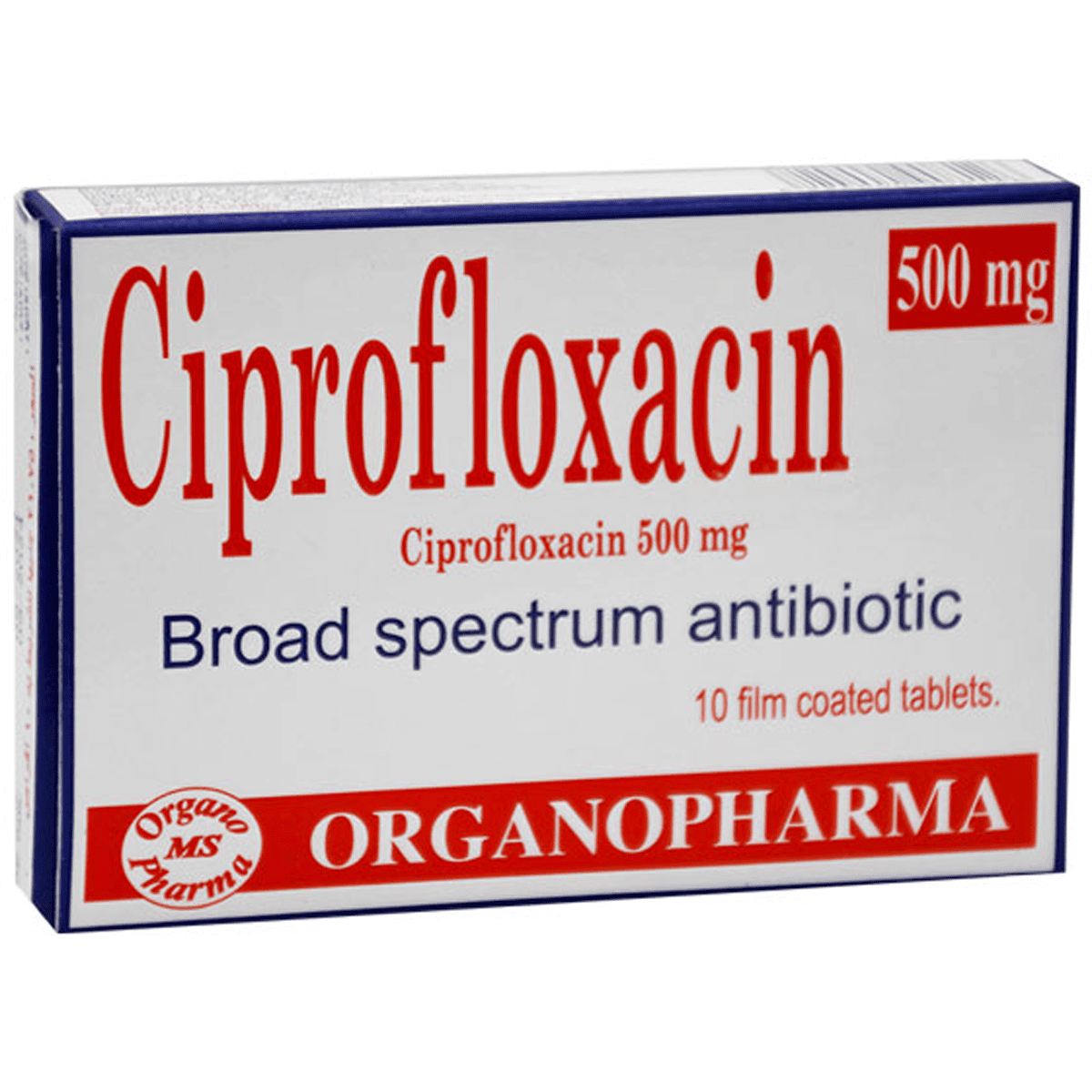 Ciprofloxacin 500mg 10 Film Coated Tablet image number 0