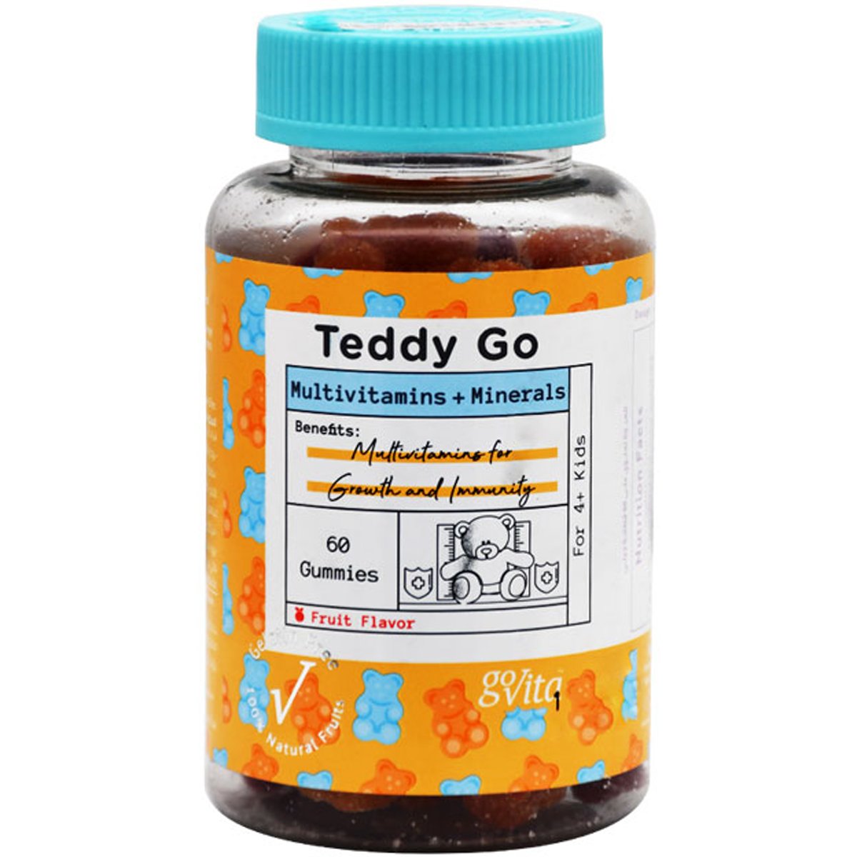 Govita Teddy Go for Kids (4 Years+) Fruit Flavor 60 Gummies image number 0
