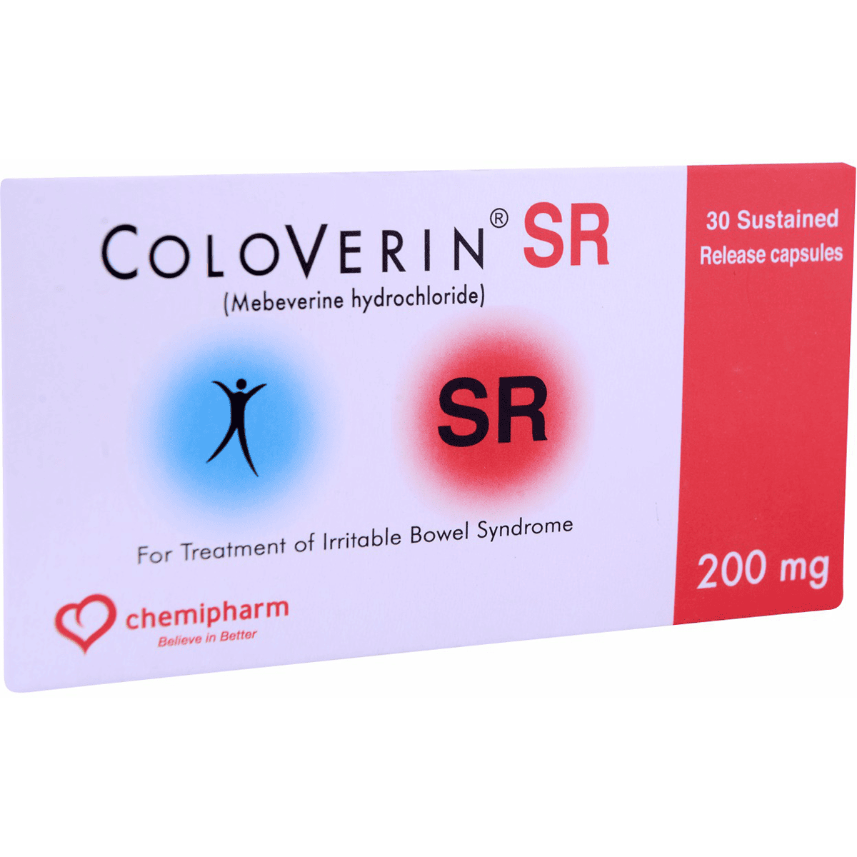 Coloverin SR (Sustained Release) 200mg 30 Capsules image number 0