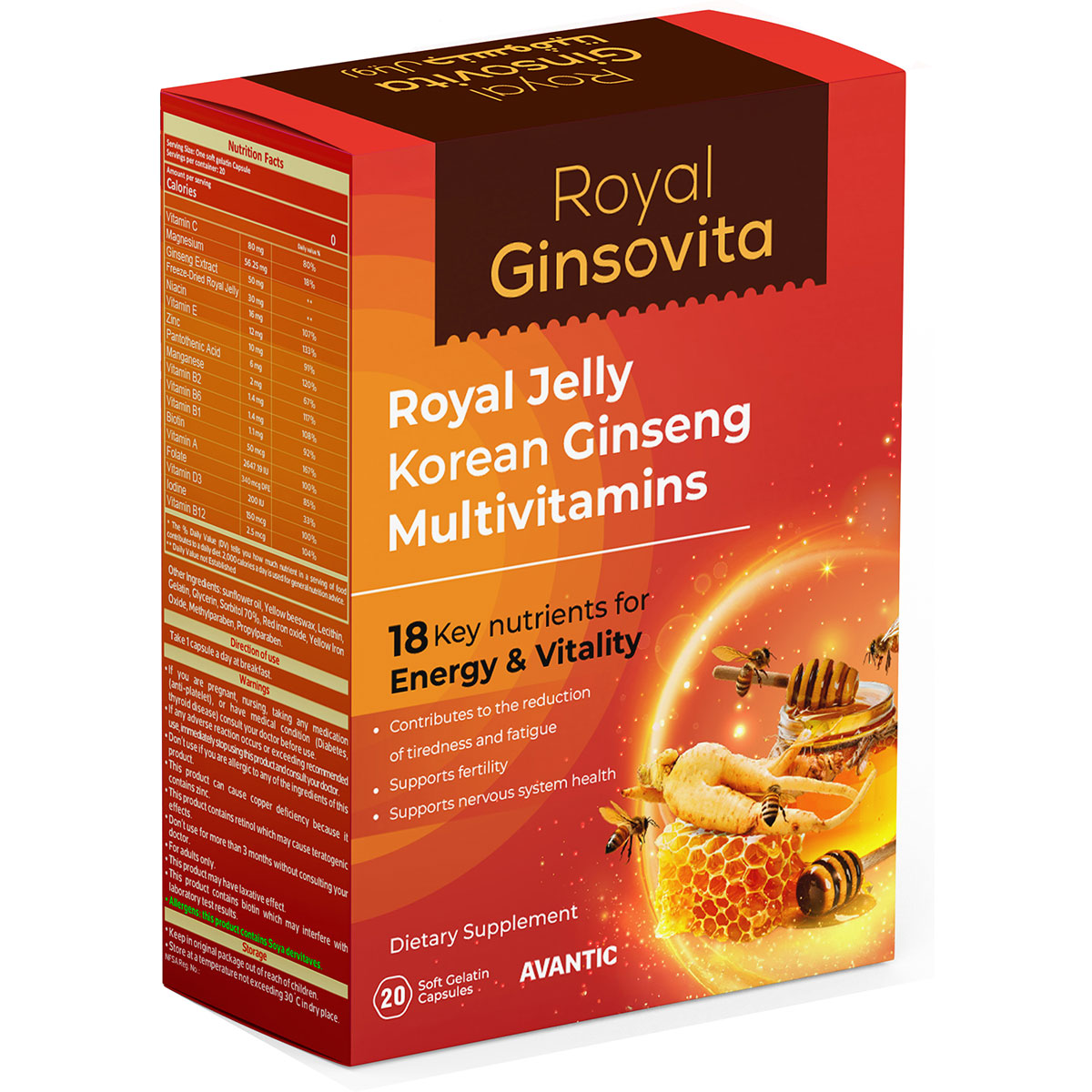 Royal Ginsovita 20 Soft Gelatin Capsules image number 0