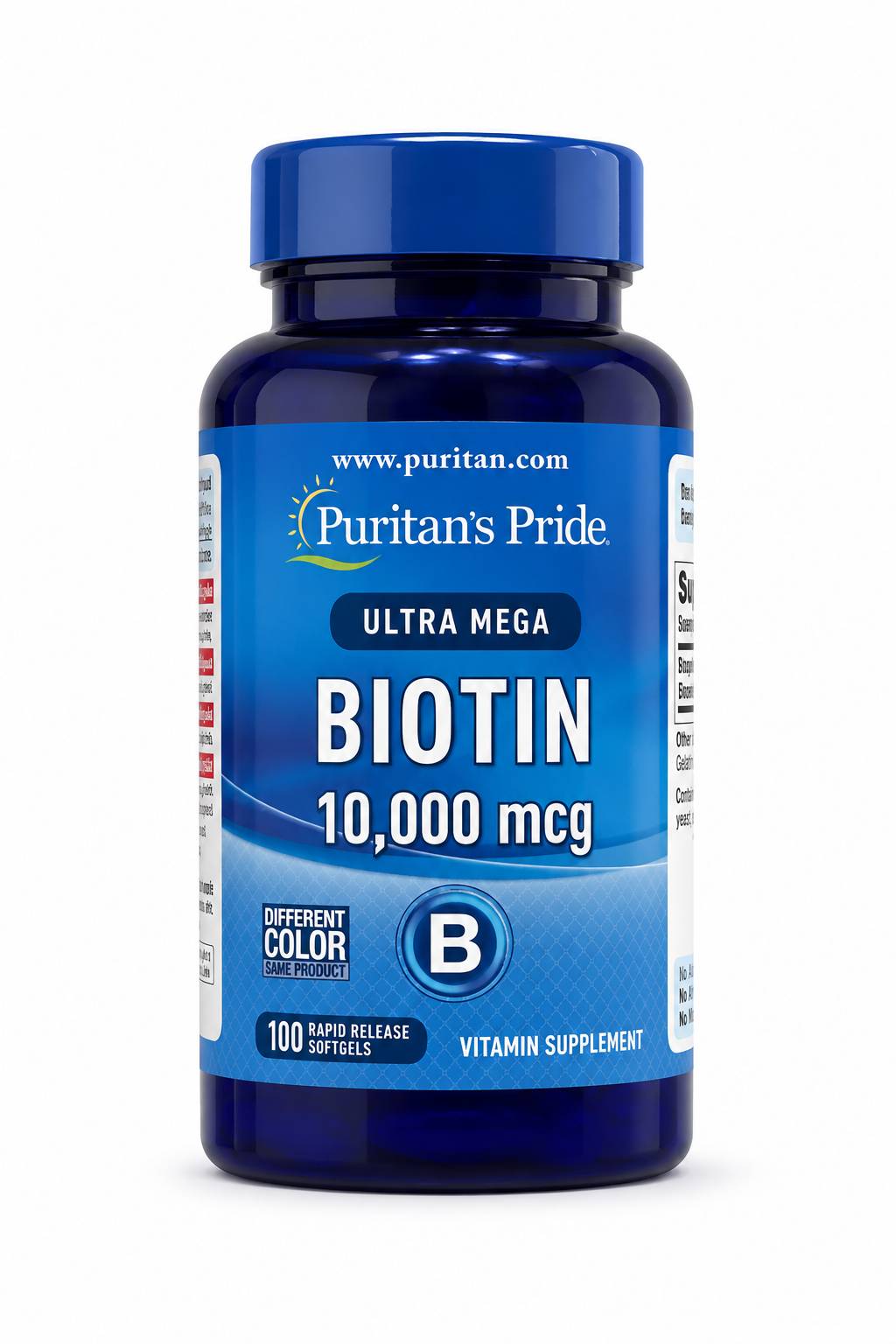 Puritan's Pride Ultra Mega BIOTIN 10000&micro; 100 Softgels image number 0