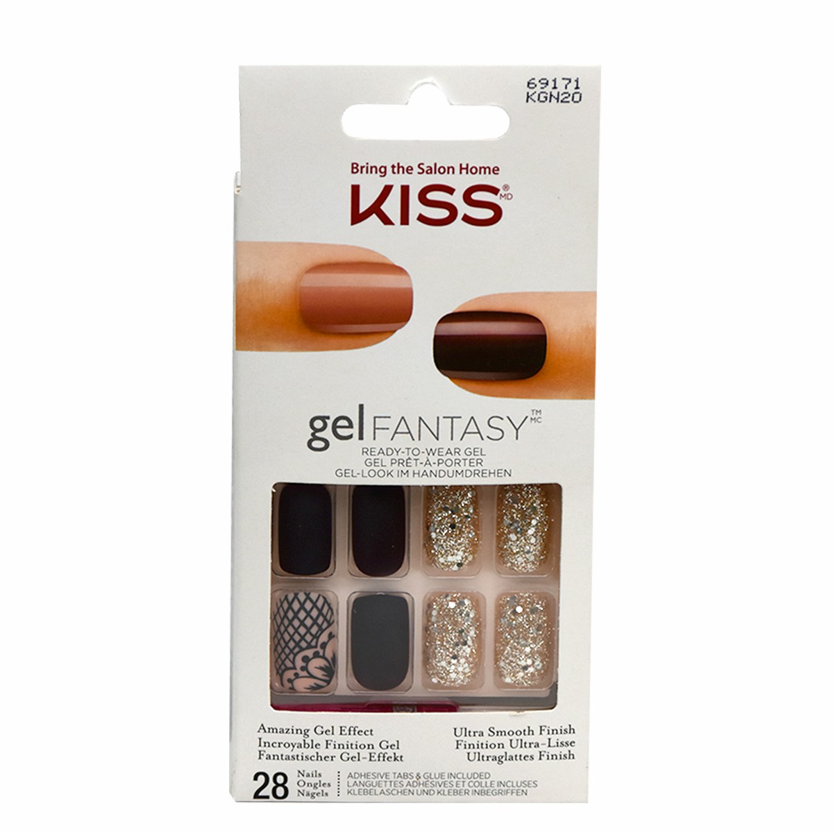 Kiss Gel Fantasy Nails 28pcs/kgn20 image number 0