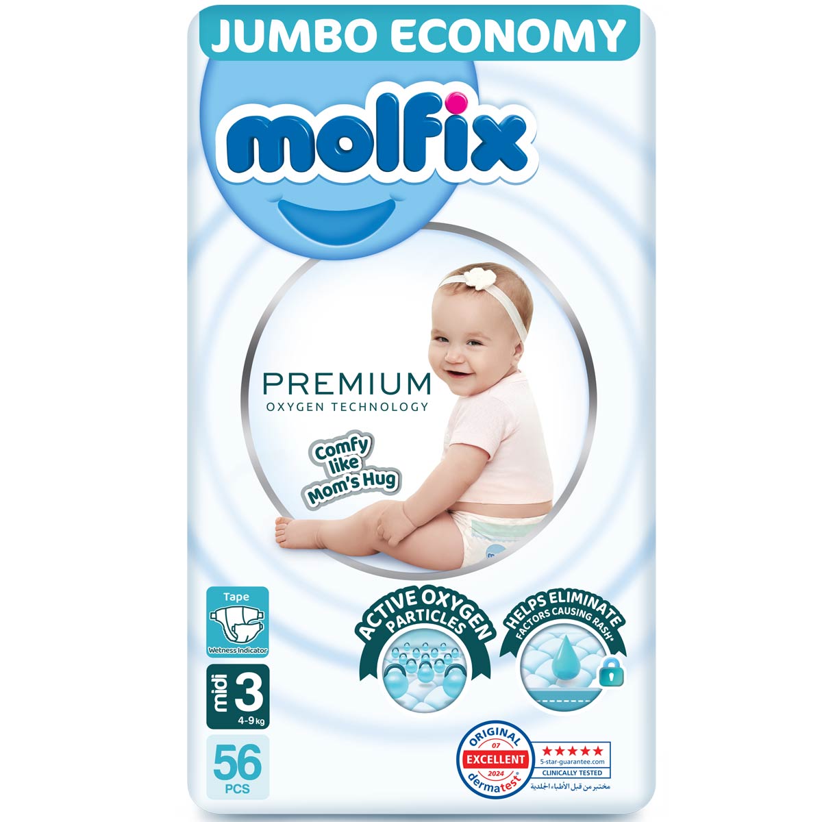 Molfix Premium (3) Midi 4-9kg 56 Pieces image number 0