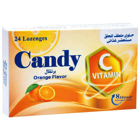Candy Vitamin C Orange Flavor 24 Lozenges image number 0
