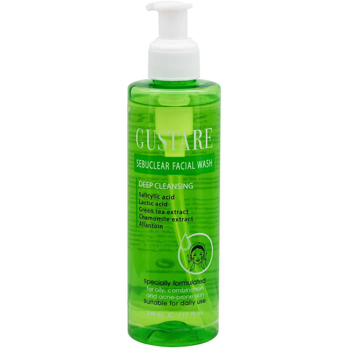 Gustare Sebuclear Facial Wash For Oily Skin 230 ml image number 0