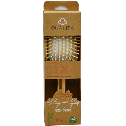 Qualita Bamboo Detangling and Styling Large Hair Brush image number 0