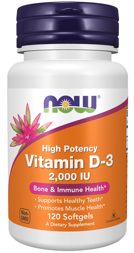 Now Vitamin D3 2000IU 120 Capsules image number 0