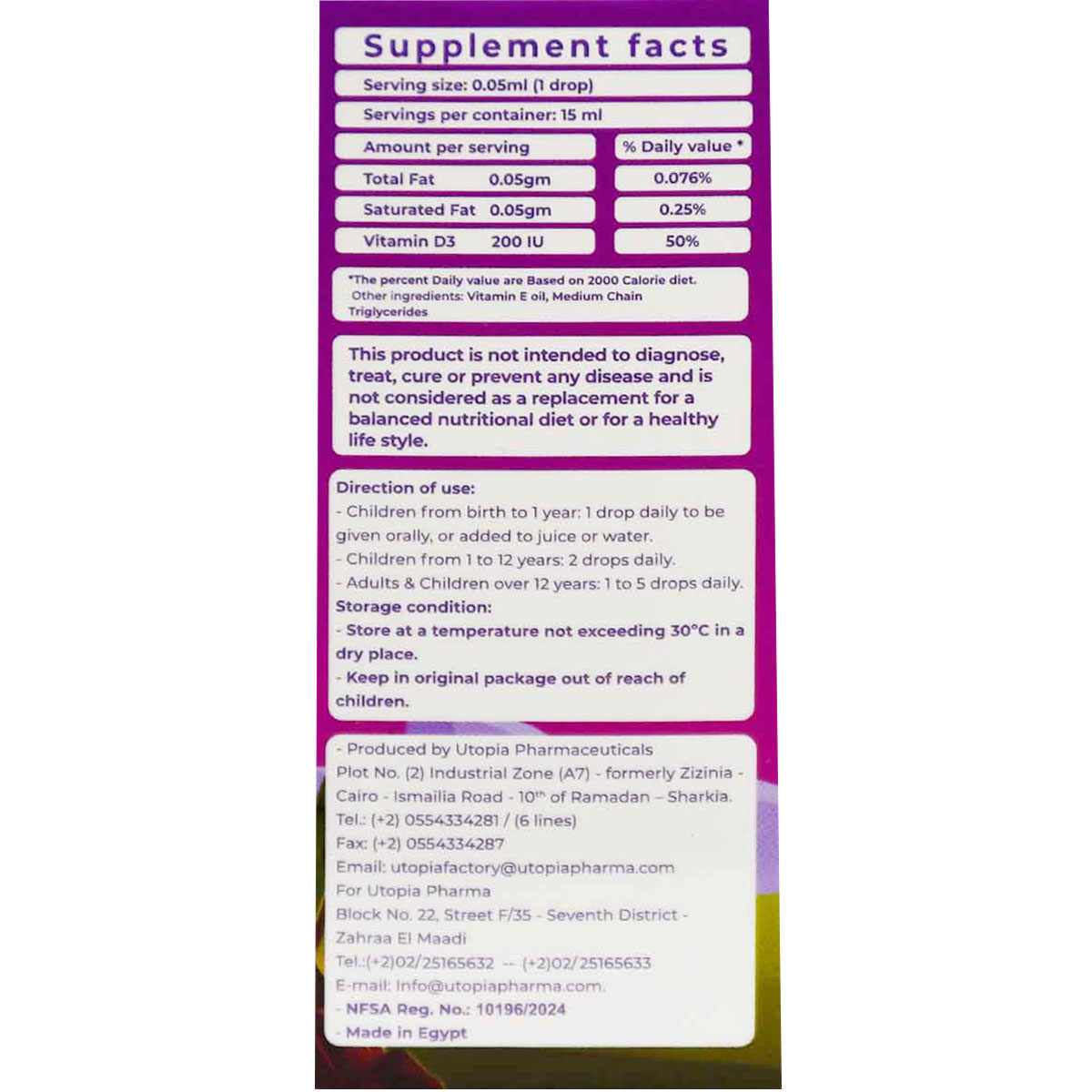 Dr Oxygen Vitamin D Oral Drops 15 ml image number 1
