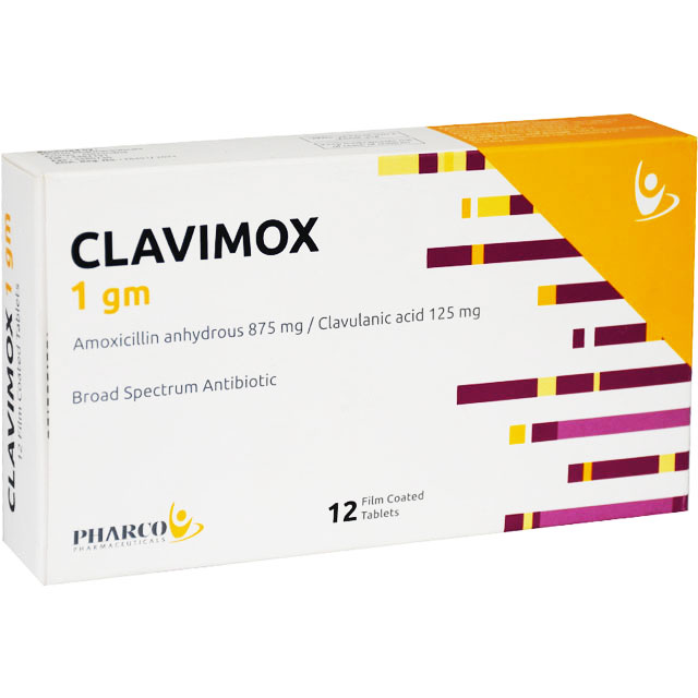 Clavimox 1gm  12 Film Coated Tablets image number 0